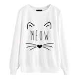 Womens Meow Cat Sweatshirt