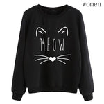 Womens Meow Cat Sweatshirt