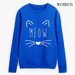 Womens Meow Cat Sweatshirt