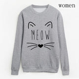 Womens Meow Cat Sweatshirt
