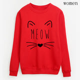Womens Meow Cat Sweatshirt