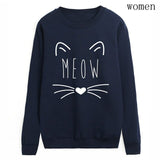 Womens Meow Cat Sweatshirt