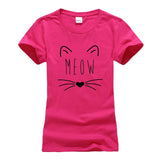 Womens Meow Cat T-Shirt